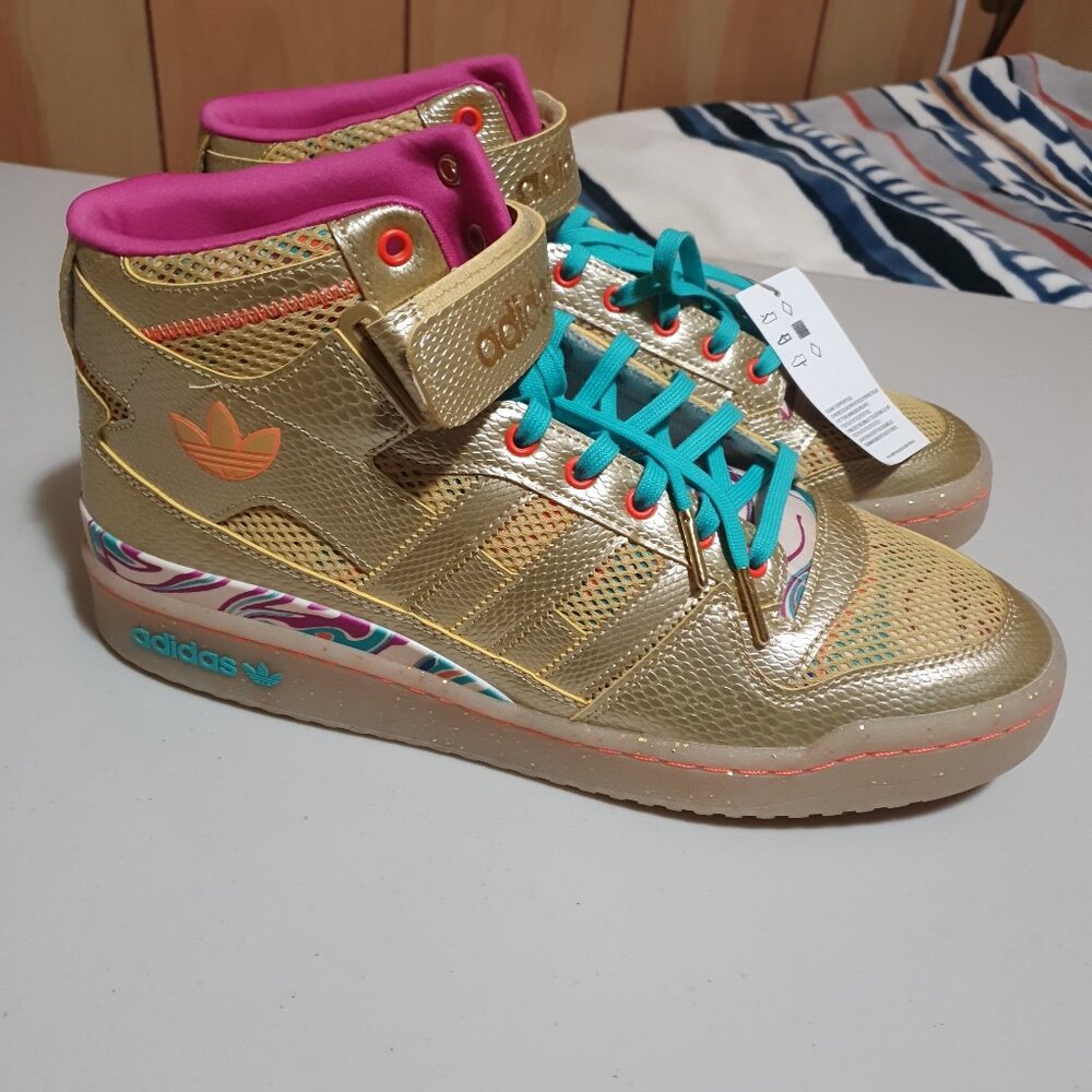 Adidas Men's Forum Mid - CARNIVAL - ID8615 - Gold Metallic - Size: 11.5 - NEW !